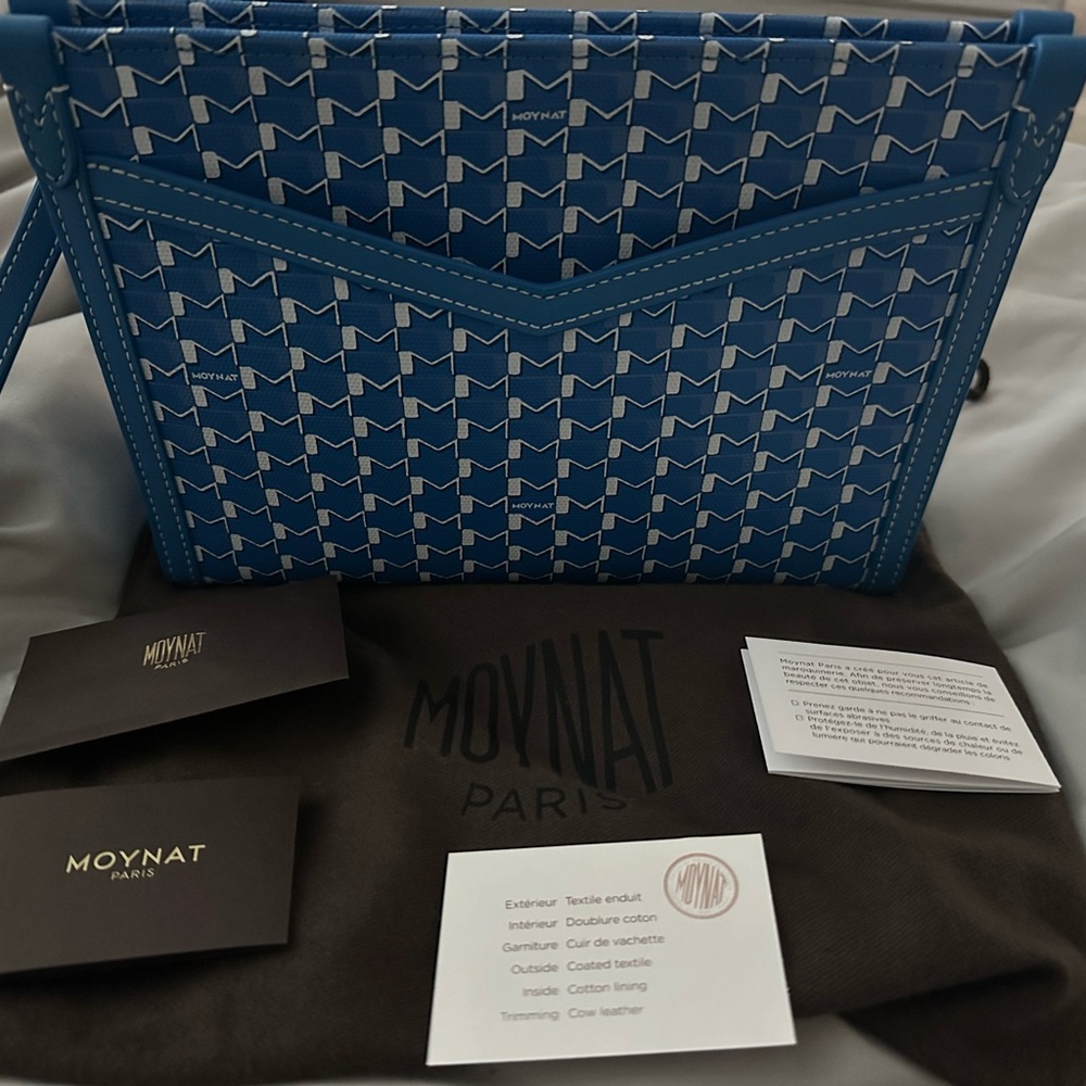 Blue Patterned Moynat Clutch - Picture 3 of 4